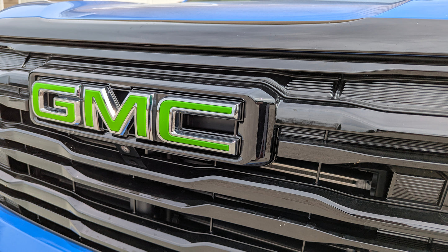 2025-2026 Terrain Precut Emblem Overlay DECALS Compatible With GMC | Front & Rear Set