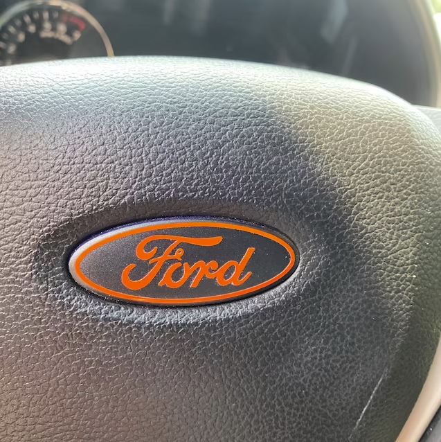 Steering Wheel Vinyl Decal Compatible with Ford Airbag Emblem Overlay Decal | MANY COLORWAYS