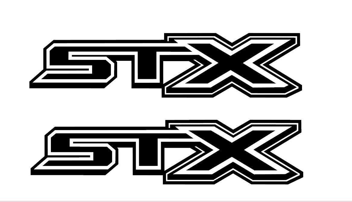 Dark Grey Sport 4x4 Bedside Decals For 2017-2019 Ford Trucks - 2 Pack Air Release Vinyl