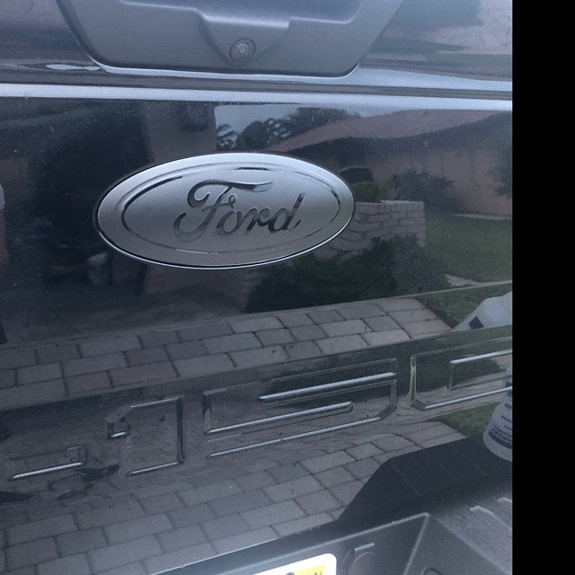2015-2023 F150 Full Coverage BLACKOUT Emblem Overlay DECALS Compatible with Ford F-150 | Front & Rear Set