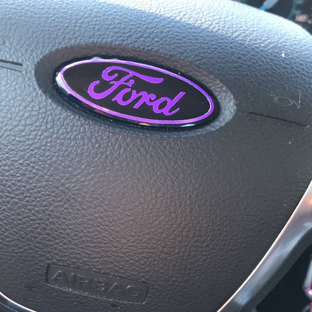 Steering Wheel Vinyl Decal Compatible with Ford Airbag Emblem Overlay Decal | MANY COLORWAYS
