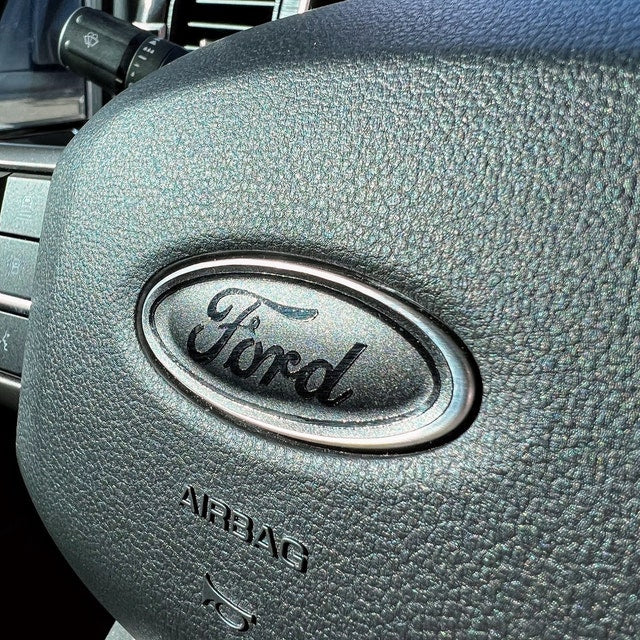 Steering Wheel Vinyl Decal Compatible with Ford Airbag Emblem Overlay Decal | MANY COLORWAYS