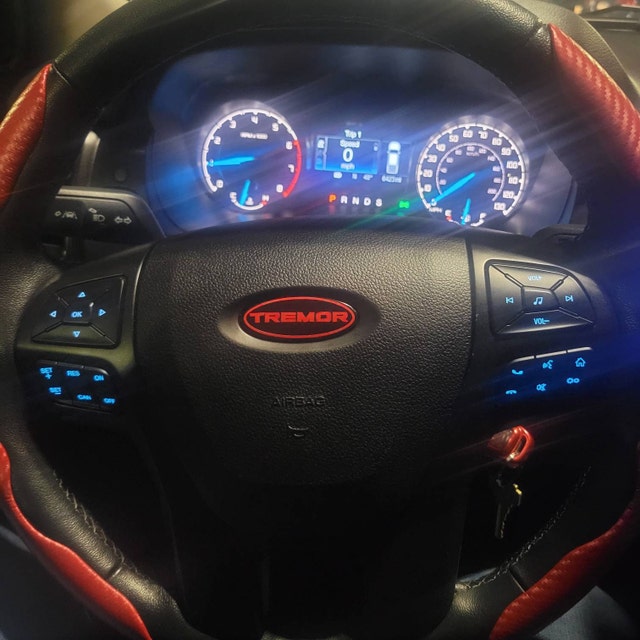 Tremor Steering Wheel Vinyl Decal Compatible with Ford Airbag Emblem Badge Overlay Decal