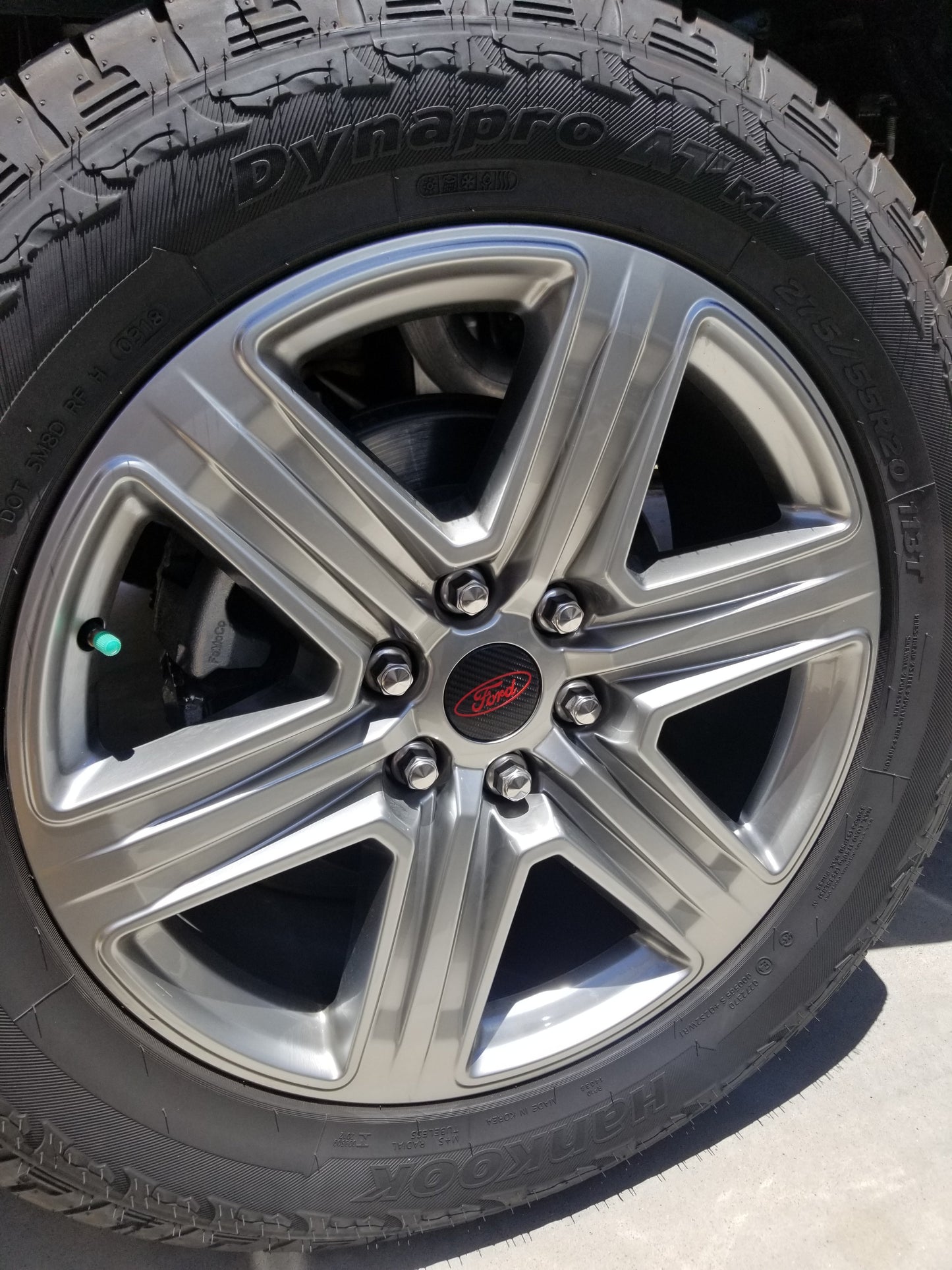 Ford Wheel Hub Cap Rim Emblem Overlay DECALS Compatible With Ford | Carbon Black/Red SET