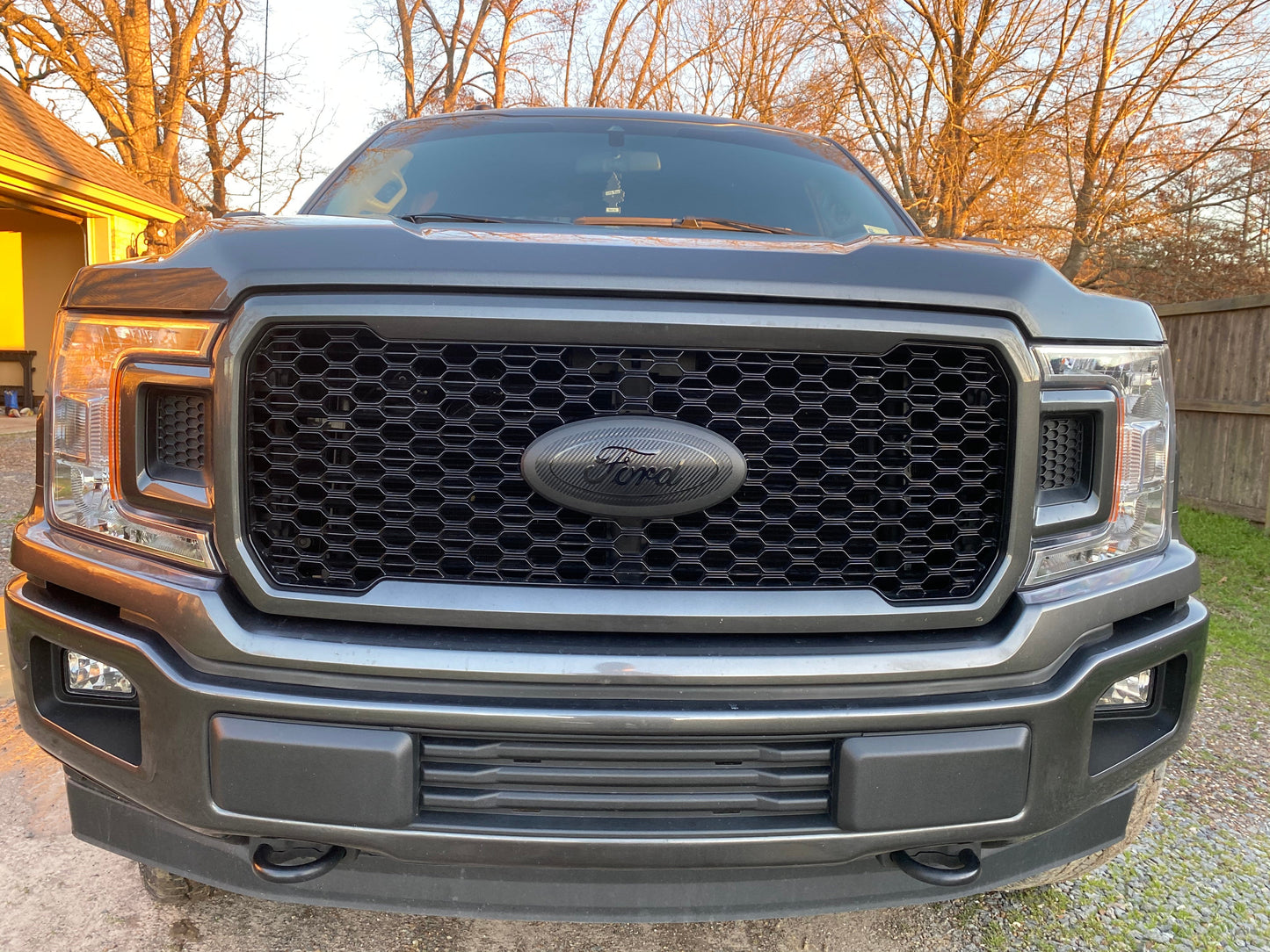 2015-2023 F150 Full Coverage Carbon Blackout Emblem Overlay DECALS Compatible with Ford F-150 | Front & Rear Set