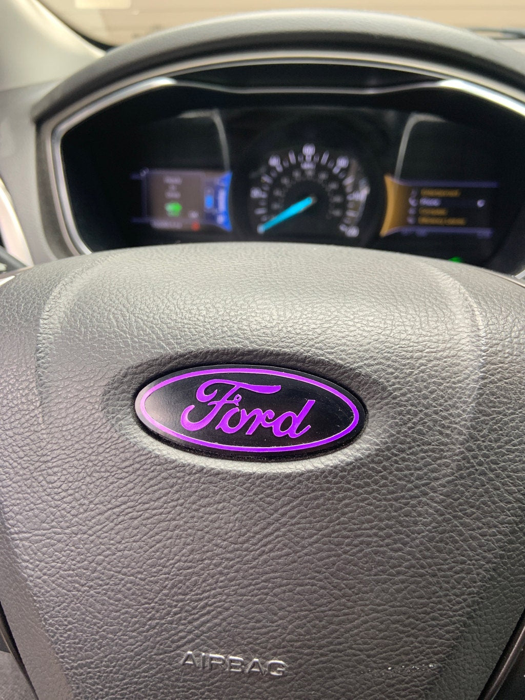 Steering Wheel Vinyl Decal Compatible with Ford Airbag Emblem Overlay Decal | MANY COLORWAYS