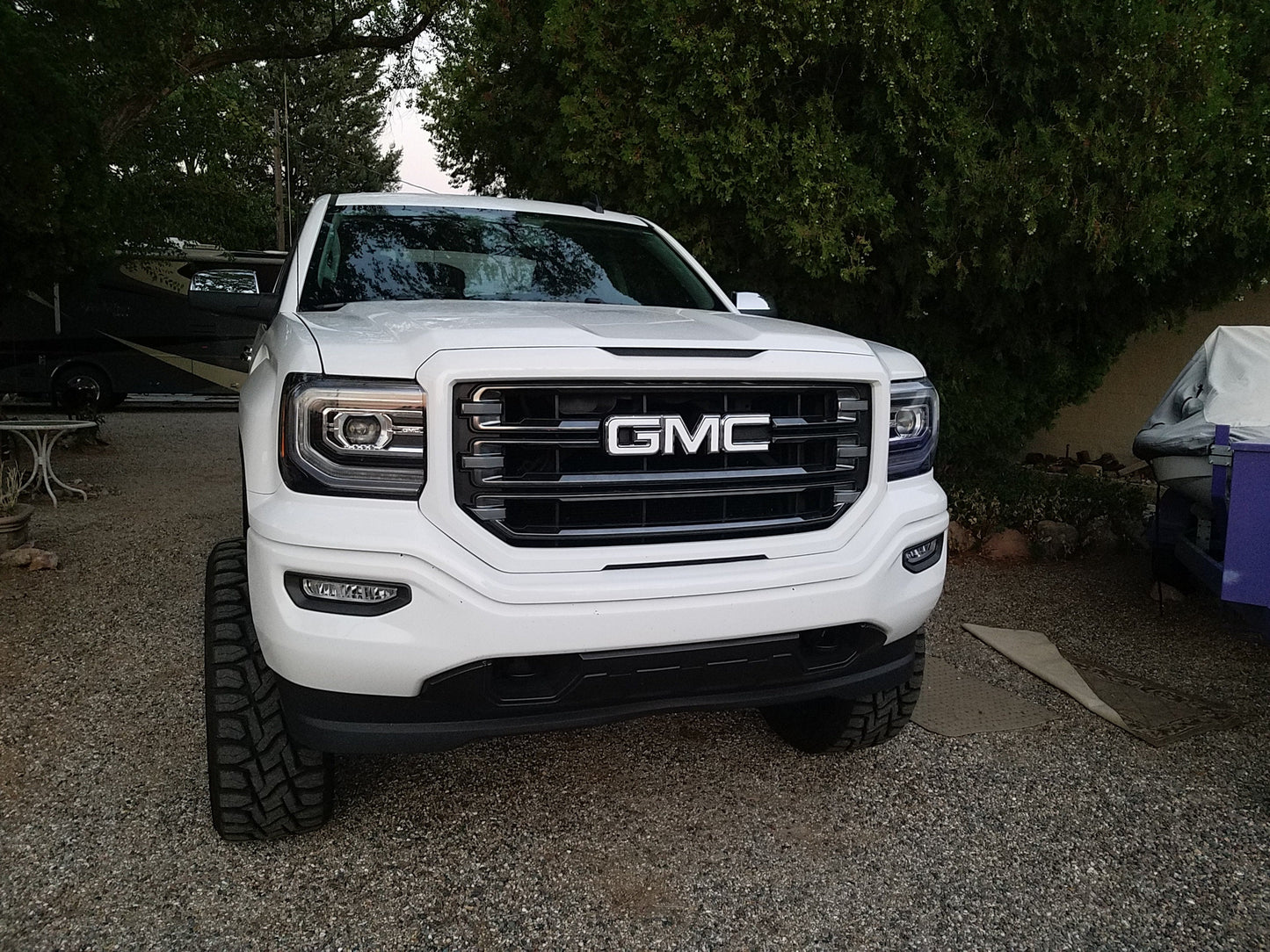Sierra Precut Emblem Overlay DECALS Compatible With GMC Sierra | Gloss WHITE Front & Rear Set