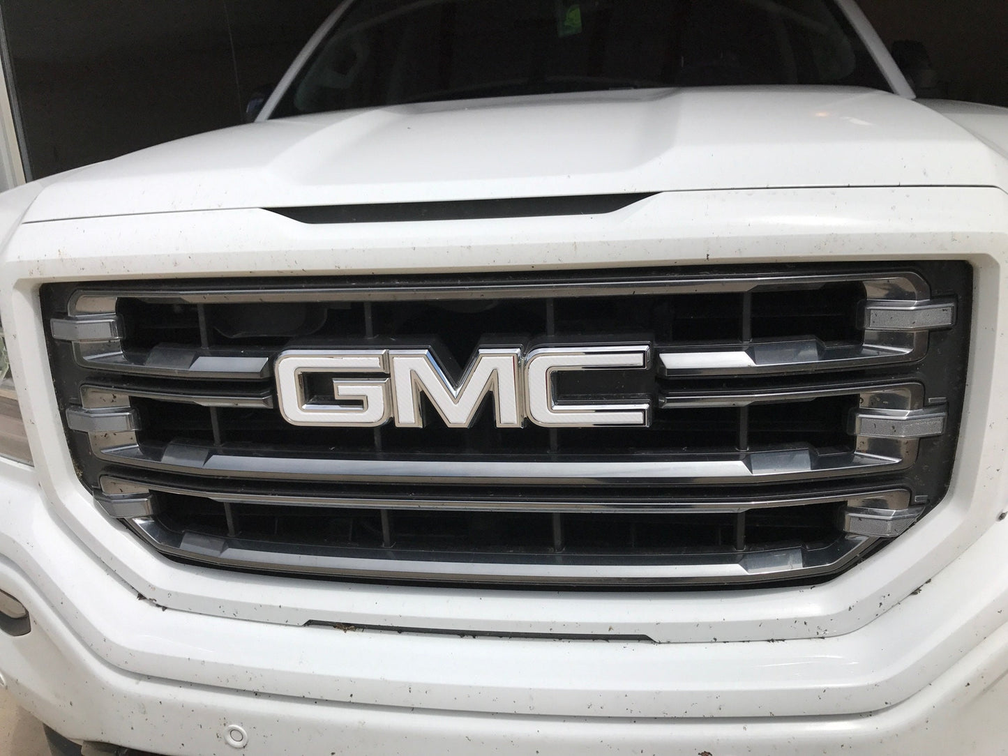 Sierra Precut Emblem Overlay DECALS Compatible With GMC Sierra | Gloss WHITE Front & Rear Set
