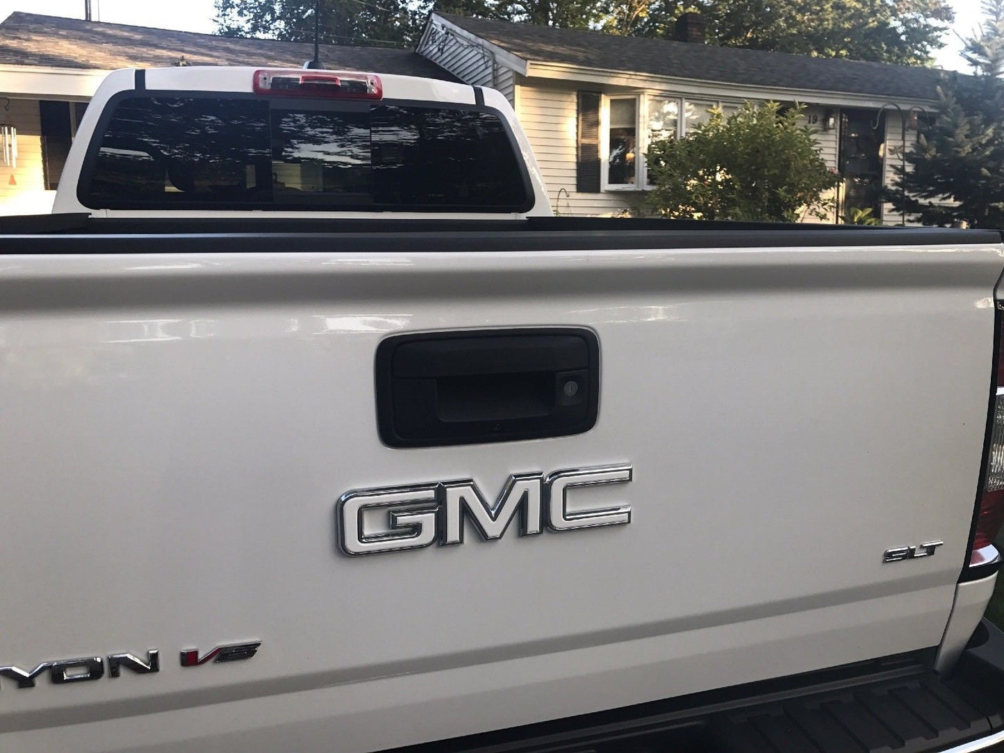 Sierra Precut Emblem Overlay DECALS Compatible With GMC Sierra | Gloss WHITE Front & Rear Set
