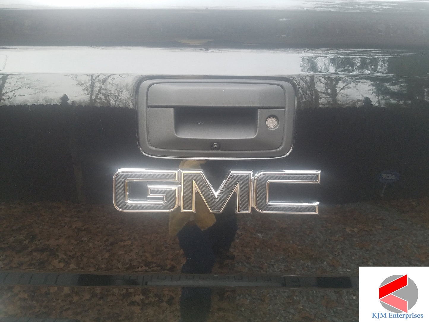 Sierra Precut Emblem Overlay DECALS Compatible With GMC Sierra | Gloss BLACK Front & Rear Set