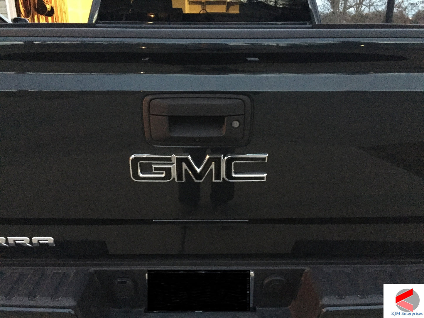 Sierra Precut Emblem Overlay DECALS Compatible With GMC Sierra | Gloss BLACK Front & Rear Set
