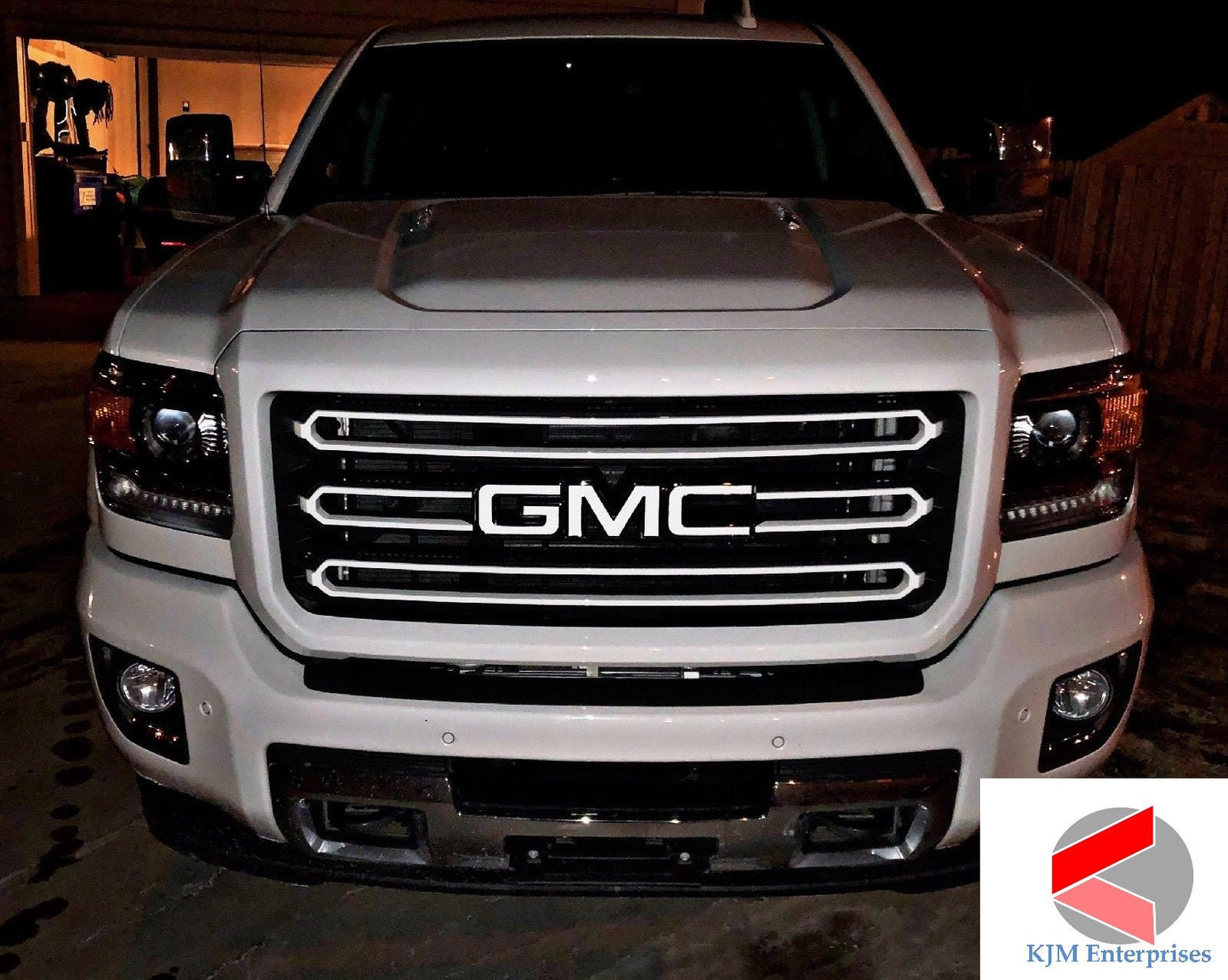 Sierra Precut Emblem Overlay DECALS Compatible With GMC Sierra | Gloss WHITE Front & Rear Set
