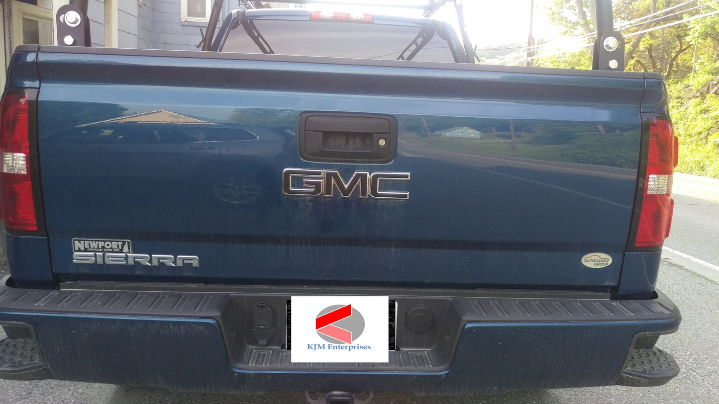 Sierra Precut Emblem Overlay DECALS Compatible With GMC Sierra | Gloss BLACK Front & Rear Set