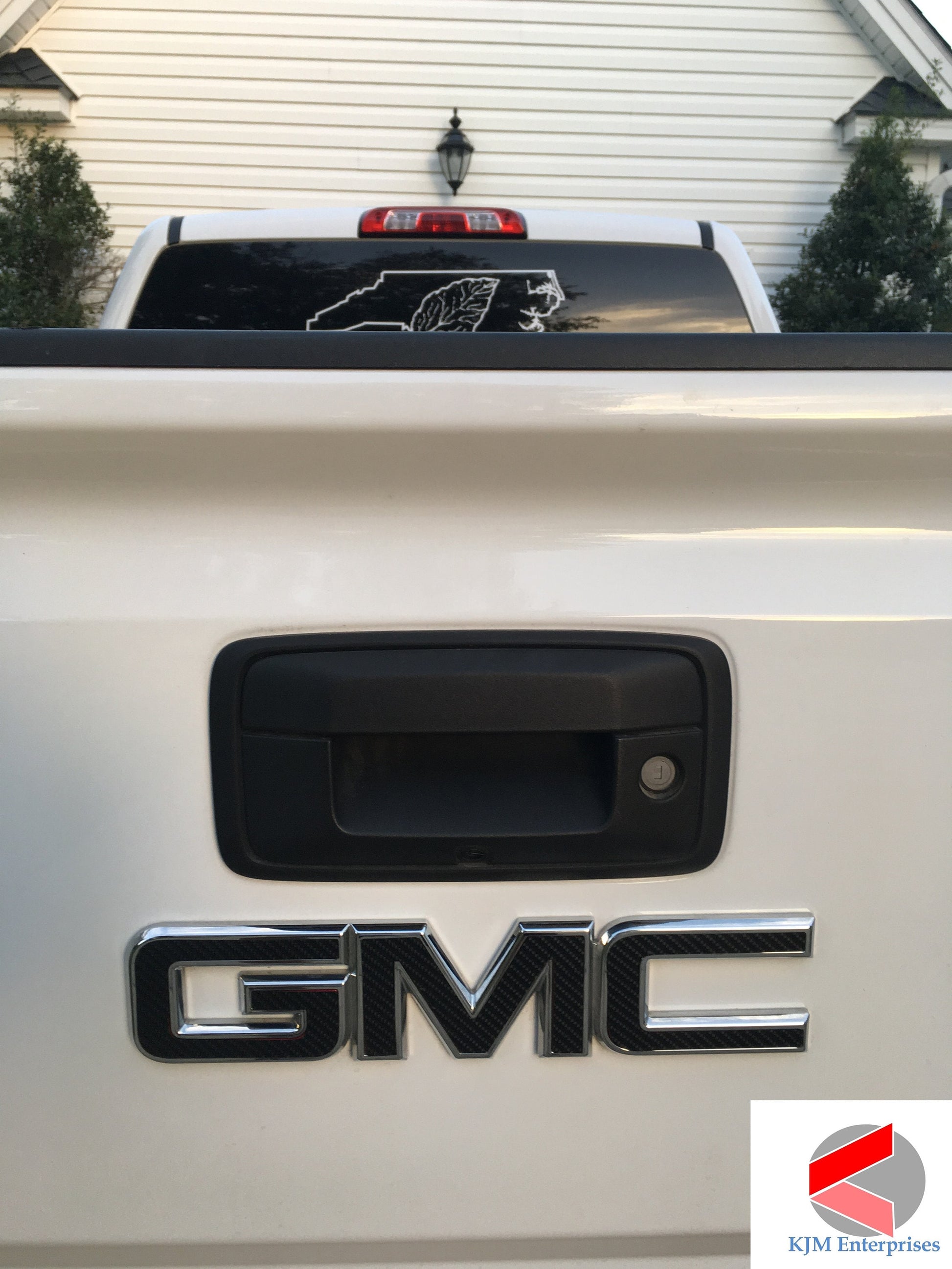 Sierra Precut Emblem Overlay DECALS Compatible With GMC Sierra | Gloss BLACK Front & Rear Set