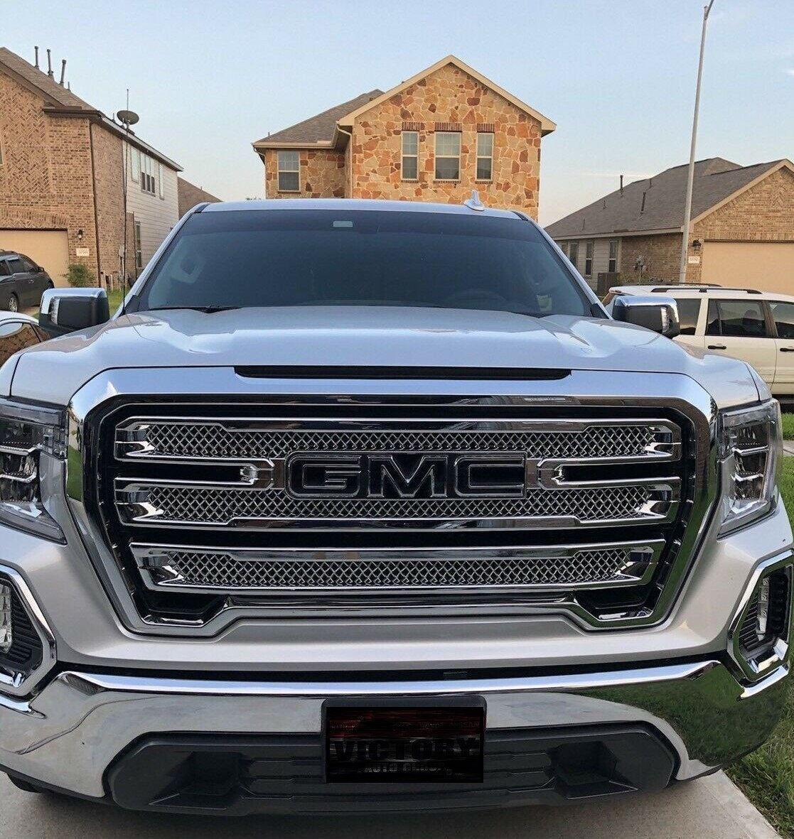 Sierra Precut Emblem Overlay DECALS Compatible With GMC Sierra | Gloss BLACK Front & Rear Set