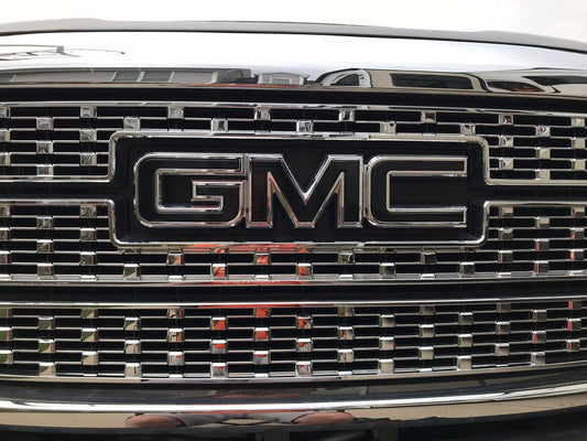 Sierra Precut Emblem Overlay DECALS Compatible With GMC Sierra | Gloss BLACK Front & Rear Set
