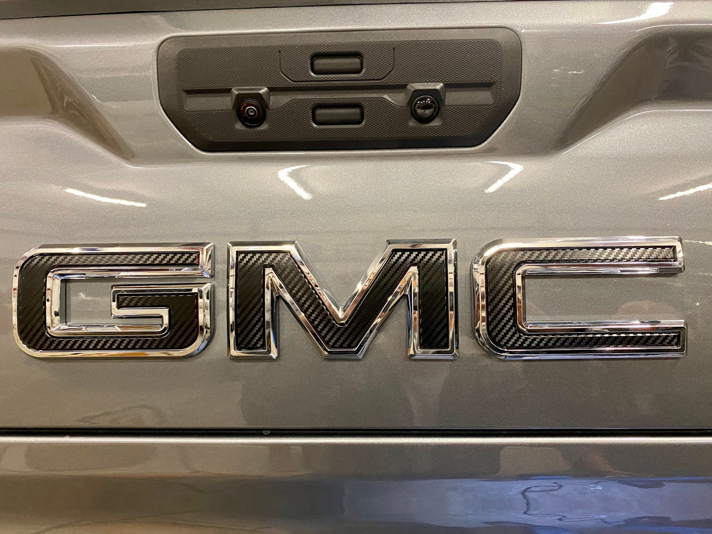 2019 2020 2021 2022 2023 Sierra 1500 Precut Emblem Overlay DECALS Compatible With GMC Sierra 1500 | Front & Rear Set