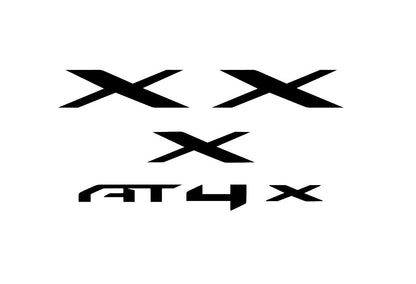 Sierra AT4 "X" Badge Emblem Overlay DECALS Compatible With GMC Sierra