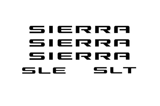 2007-2018 Sierra Badge Emblem Overlay DECAL Letters Compatible With GMC Sierra