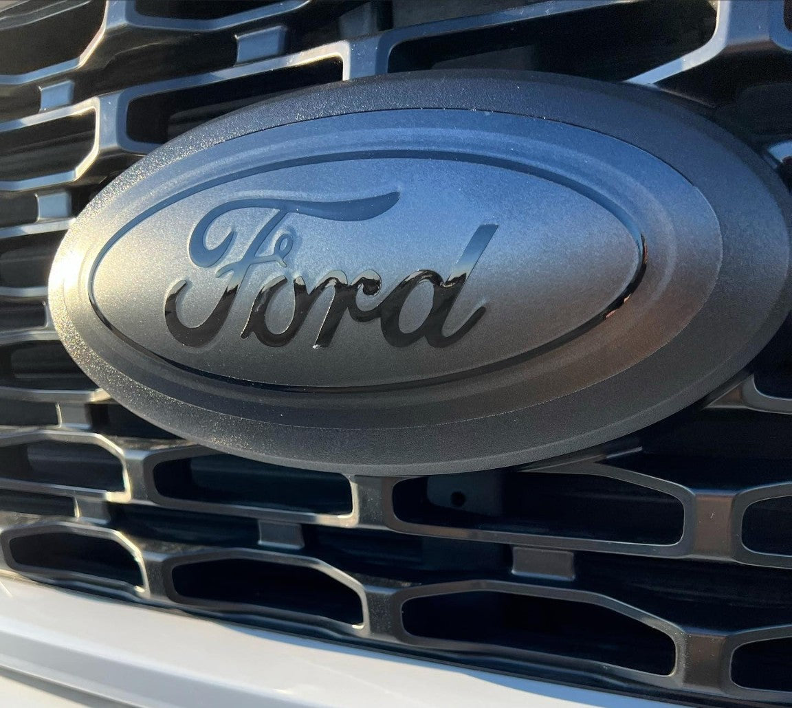 2015-2023 F150 Full Coverage BLACKOUT Emblem Overlay DECALS Compatible with Ford F-150 | Front & Rear Set