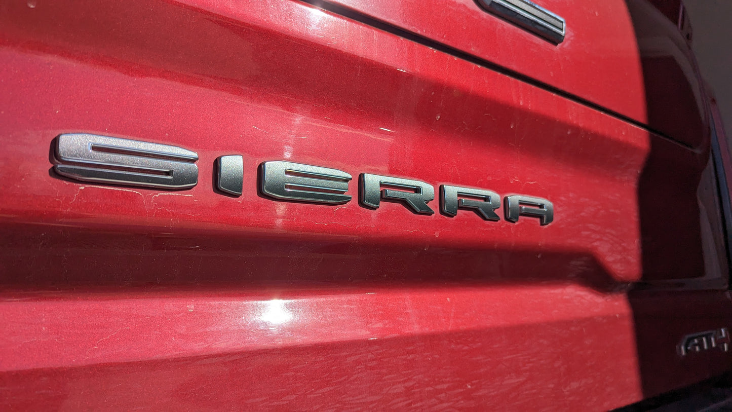 2019-2024 SIERRA Badge Emblem Overlay DECAL Letters Compatible With GMC Sierra