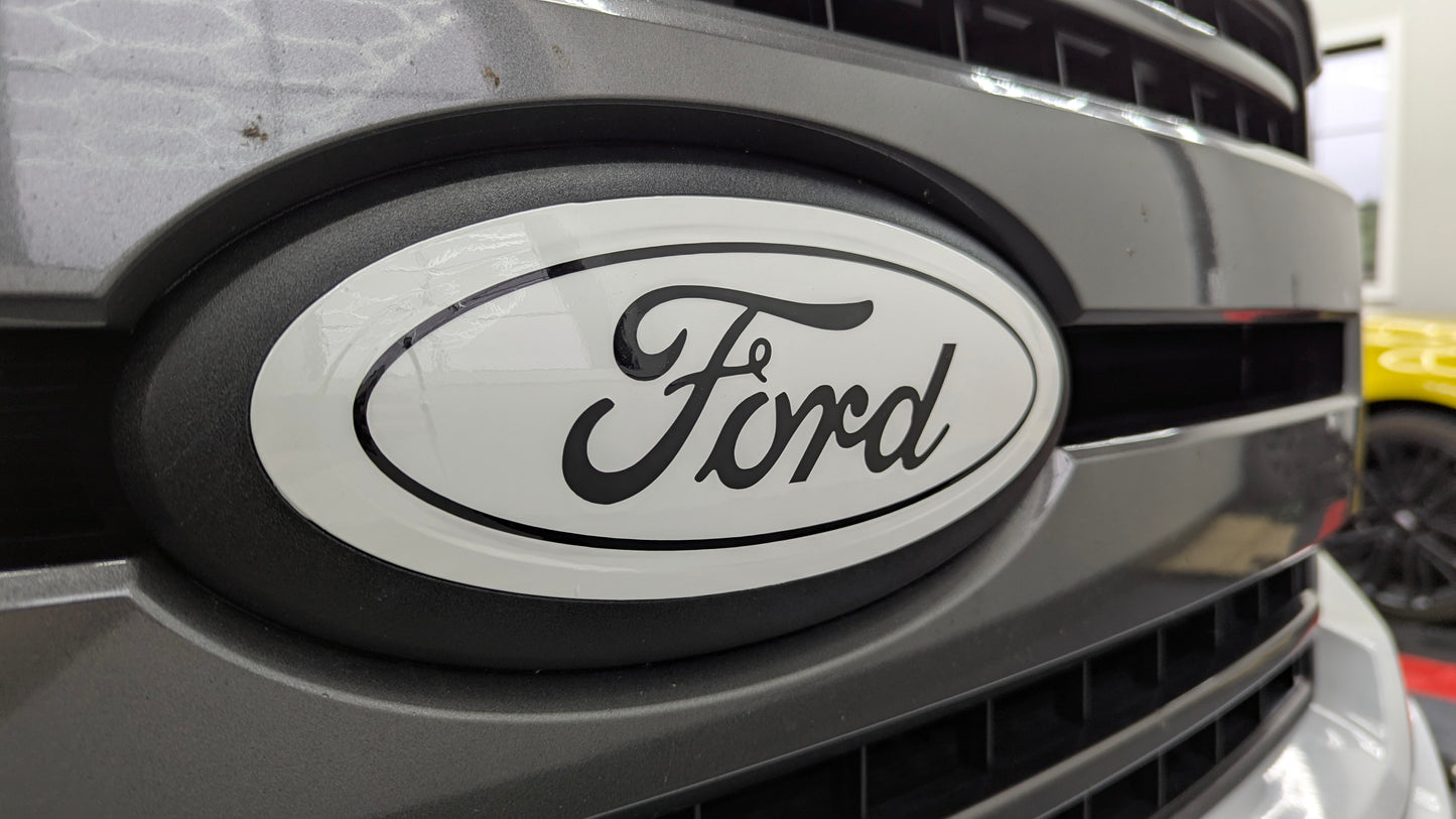 2015-2023 F150 Full Coverage Emblem Overlay DECALS Compatible with Ford | Grille & Tailgate Set