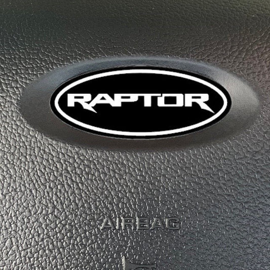 Raptor Steering Wheel Vinyl DECAL Compatible with Ford Airbag Emblem Badge Overlay Decal