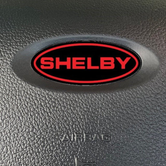 Shelby Steering Wheel Vinyl Decal Compatible with Ford Airbag Emblem Badge Overlay Decal