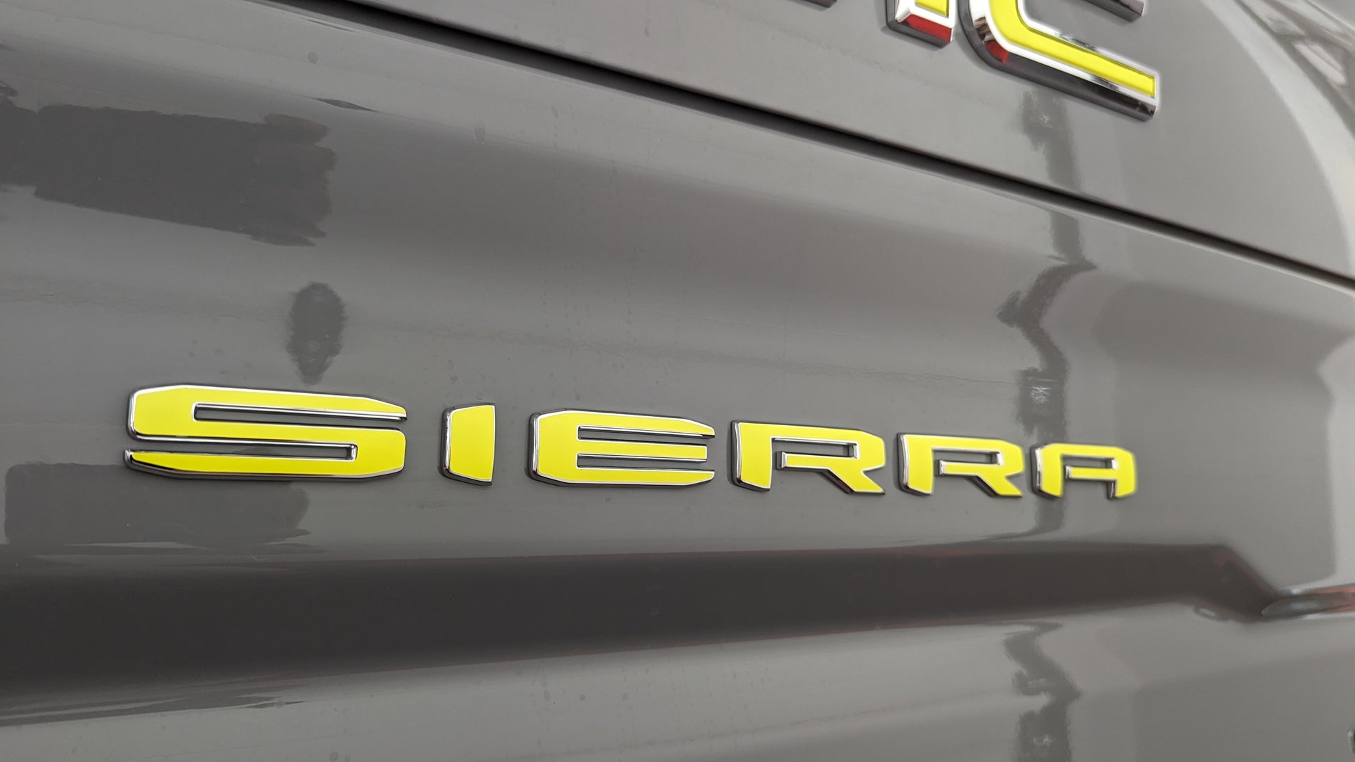 2019-2026 Sierra badge overlay decals in yellow