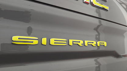 2019-2026 Sierra badge overlay decals in yellow