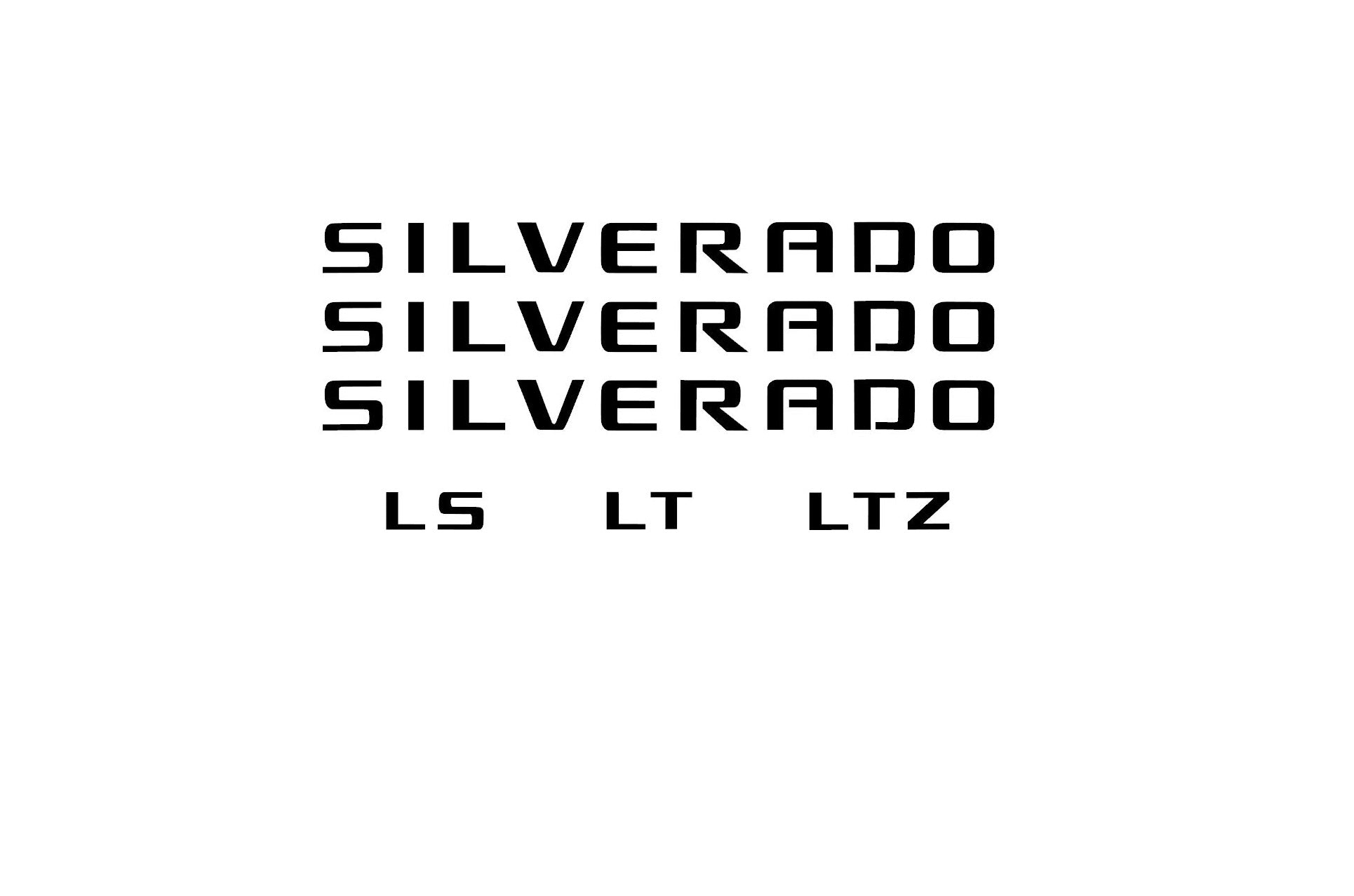 Silverado Lettering Vector Silverado Badge Emblem Letter Overlay DECALS – KJM Vinyl Decals