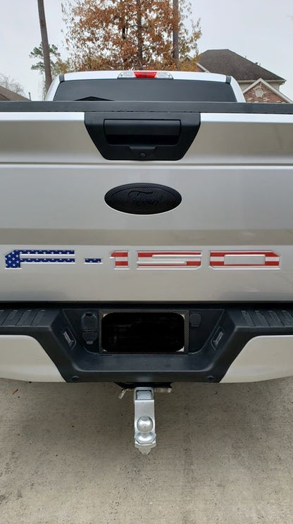 2015-2023 F150 Full Coverage Carbon Blackout Emblem Overlay DECALS Compatible with Ford F-150 | Front & Rear Set