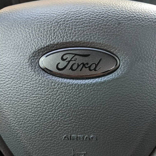 ford steering wheel black logo overlay decal