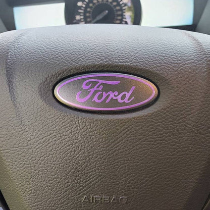 Steering Wheel Vinyl Decal Compatible with Ford Airbag Emblem Overlay Decal | MANY COLORWAYS