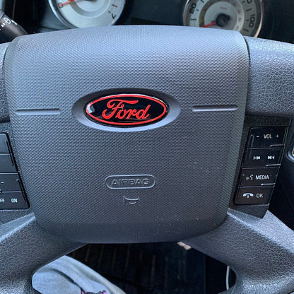 Steering Wheel Vinyl Decal Compatible with Ford Airbag Emblem Overlay Decal | MANY COLORWAYS