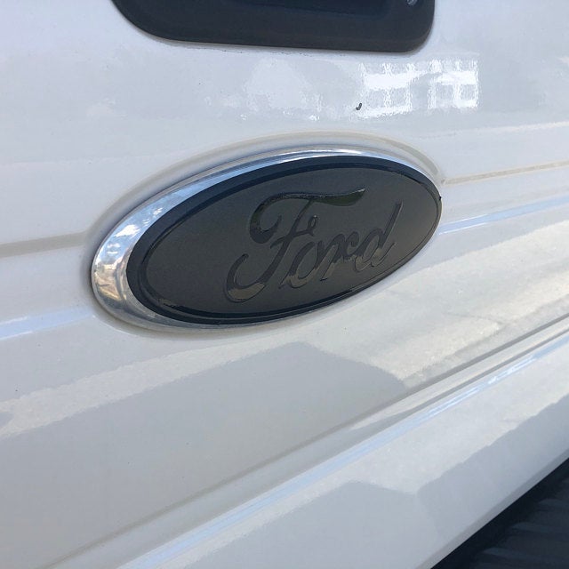 2011-2016 F250 F350 BLACKOUT Emblem Overlay DECALS Compatible with Ford | Front & Rear Set