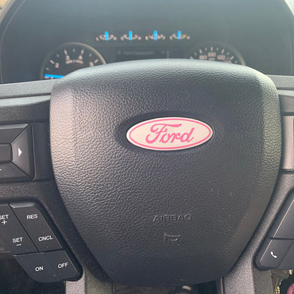 Steering Wheel Vinyl Decal Compatible with Ford Airbag Emblem Overlay Decal | MANY COLORWAYS