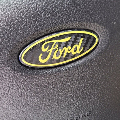 Steering Wheel Vinyl Decal Compatible with Ford Airbag Emblem Overlay Decal | MANY COLORWAYS