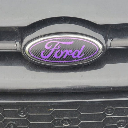 2012-2014 ford focus carbon and purple emblem overlay decal