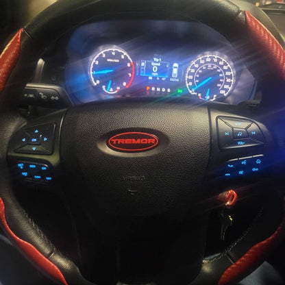 Tremor Steering Wheel Vinyl Decal Compatible with Ford Airbag Emblem Badge Overlay Decal