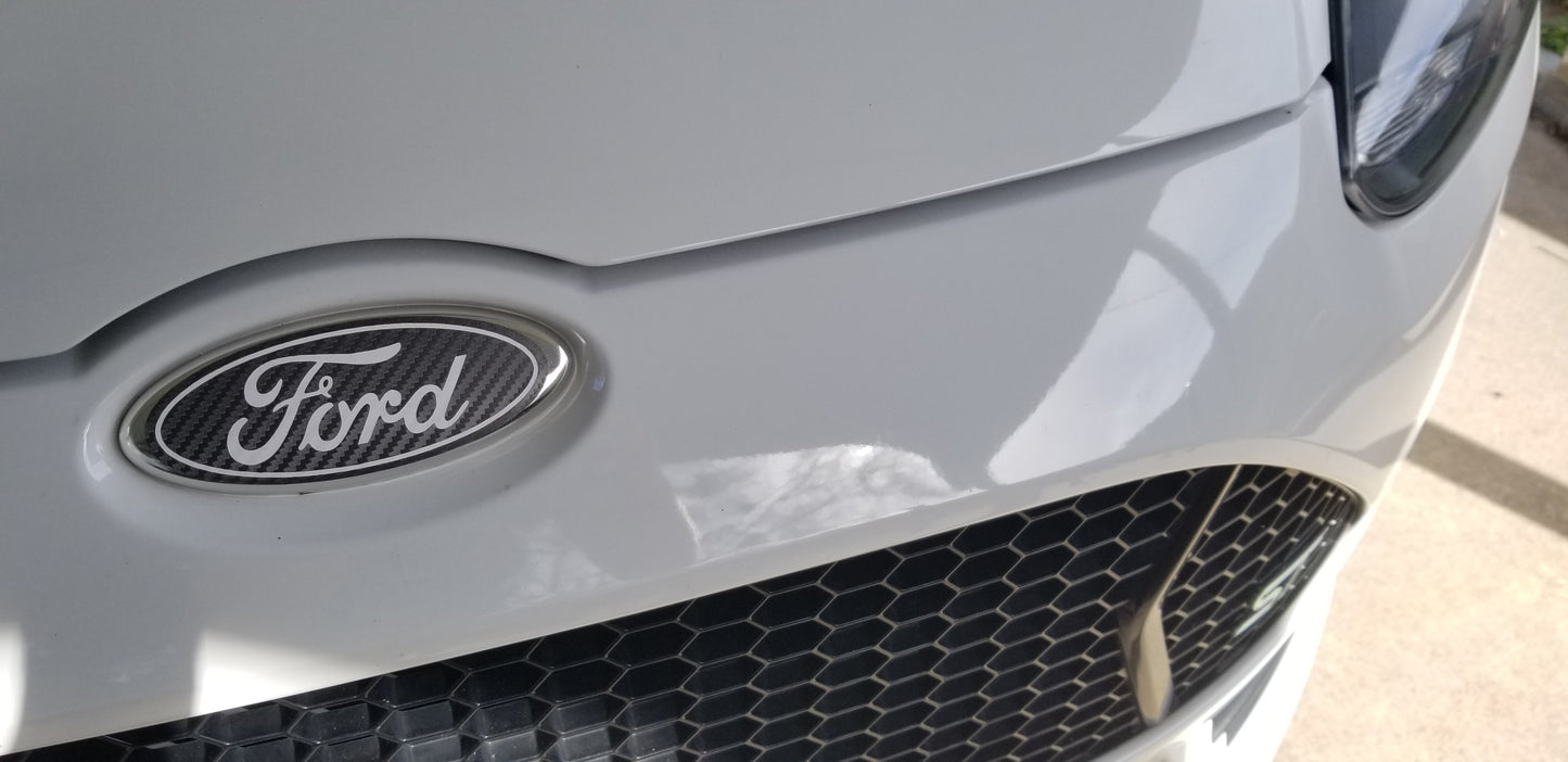 2012-2014 Focus Emblem Overlay DECALS Compatible with Ford | Front & Rear Set