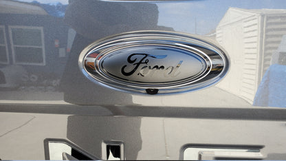 2011-2016 F250 F350 BLACKOUT Emblem Overlay DECALS Compatible with Ford | Front & Rear Set
