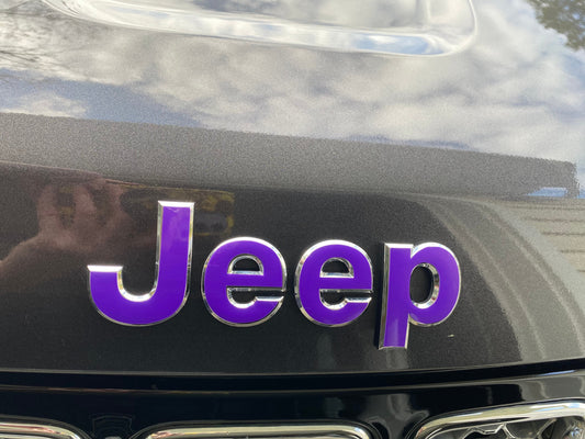 jeep grand cherokee emblem overlay decal in purple