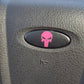 Punisher Skull Ford Steering Wheel Vinyl Decal Compatible with Ford Airbag Emblem Badge Overlay Decal