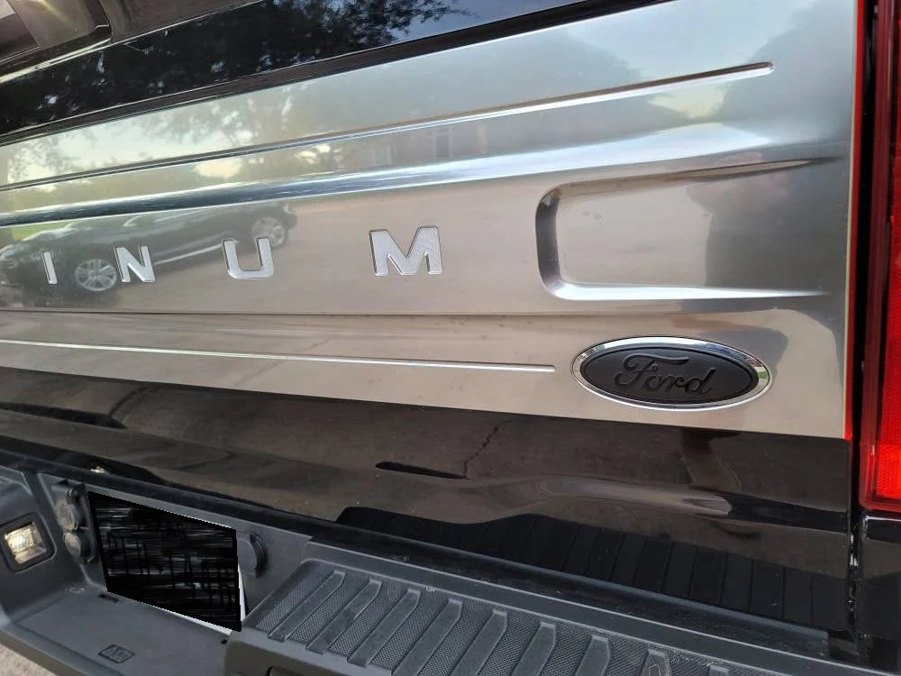 2020-2022 F250 F350 Carbon Blackout Emblem Overlay DECALS Compatible with Ford | Front & Rear Set