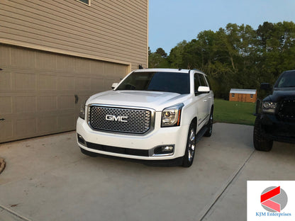 2015-2020 YUKON Precut Overlay DECALS Compatible With GMC Emblems | Front & Rear Set