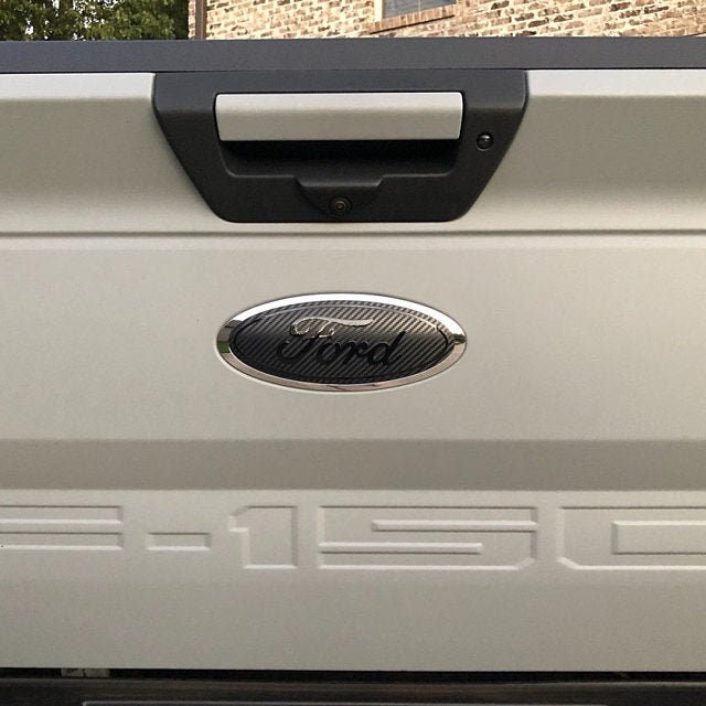 2009-2014 F150 Carbon Blackout Emblem Overlay DECALS Compatible with Ford F-150 | Front & Rear Set