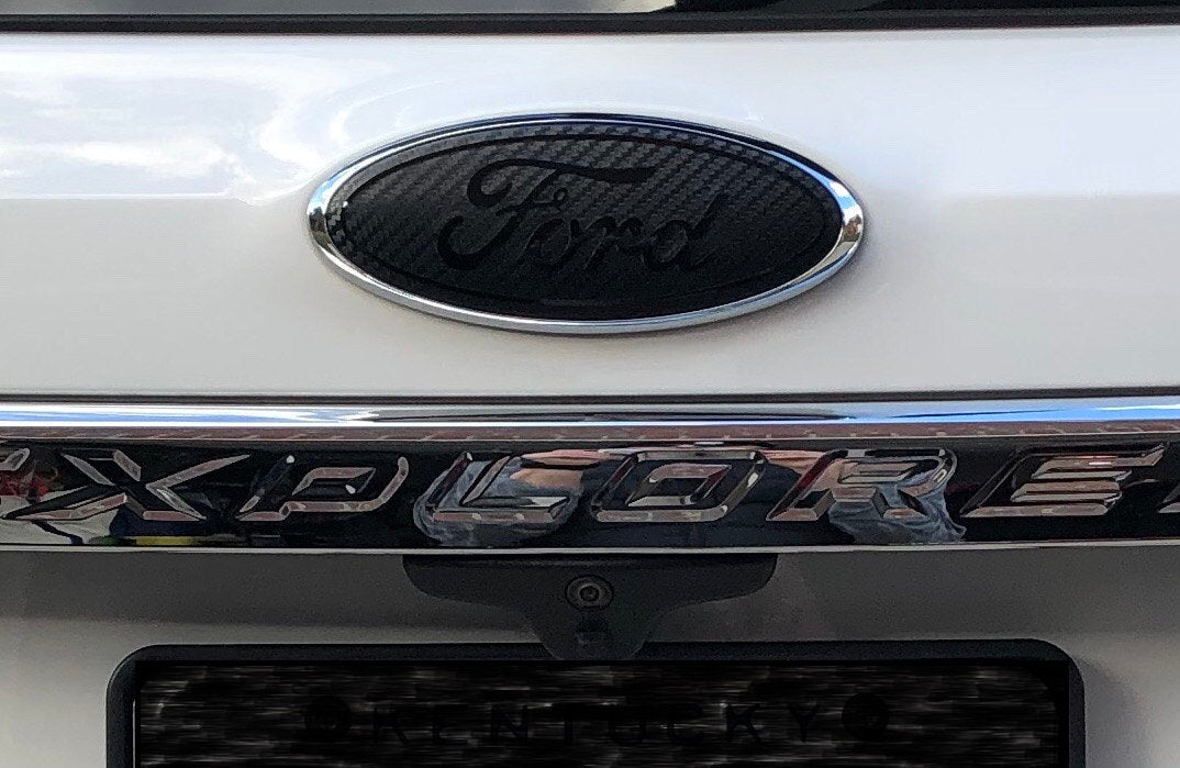 2020-2022 Explorer Carbon Blackout Emblem Overlay DECALS Compatible with Ford | Front & Rear Set