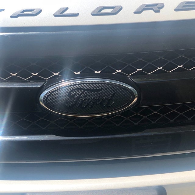 2020-2022 Explorer Carbon Blackout Emblem Overlay DECALS Compatible with Ford | Front & Rear Set