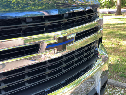 Precut BLUE LINE Bowtie DECALS For Chevy Silverado Tahoe Colorado Emblem